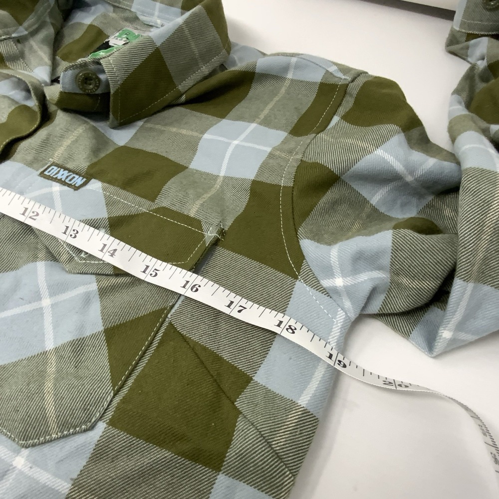 DIXXON Flannel Shirt Womens Medium Green Plaid Astoria Form Function Long Sleeve - Picture 13 of 14